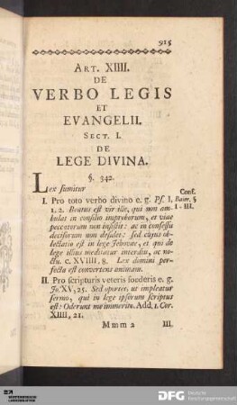 Sect. I. De Lege Divina.