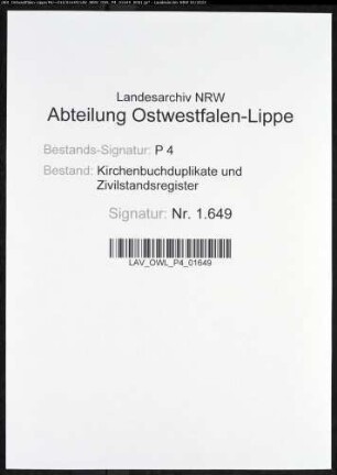 Kirchenbuchduplikat der katholischen Gemeinde Esbeck (GHT 1811-1813). (Gemeinde: Esbeck, katholische Gemeinde)