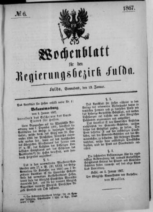 Nr. 6, Ausgabe vom 19. Januar 1867