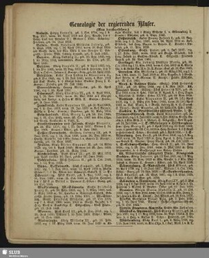 Genealogie der regierende Häuser. (Neu durchgesehen)