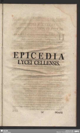 Epicedia Lycei Cellensis