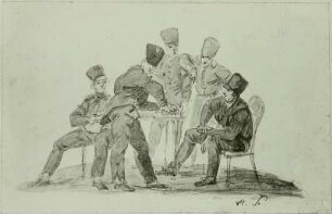 Theodor Körner als Bergstudent, die Guitarre spielend : Theodor Körner als Bergstudent, die Guitarre spielend. Zeichnung von A. Sauerweit in Theodor Körners Stammbuch