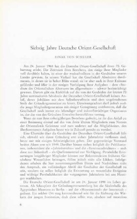 Siebzig Jahr Deutsche Orien-Gesellschaft