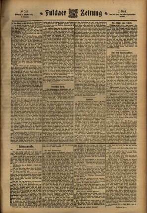 Zweite Ausgabe vom Mittwoch, den 25. Oktober 1911.