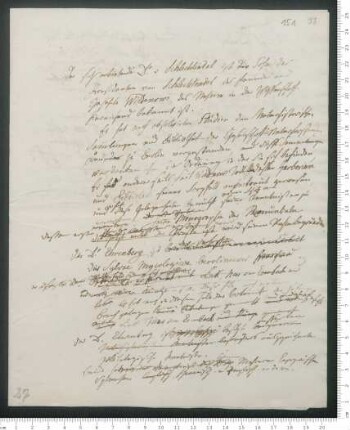Erster Entwurf eines Empfehlungsschreibens für Dietrich Franz Leonhard von Schlechtendal mit Briefentwurf an Otto von Kotzebue, Briefentwurf an Unbekannt sowie Manuskriptentwurf von "Bmerkungen und Ansichten, Kap.: "Überblick des Großen Ozeans, seiner Inseln und Ufer", Überschrift: "Die Bewohner des grossen Ozeans"