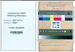 Entnazifizierung Elisabeth Luebs , geb. 26.07.1902 ()