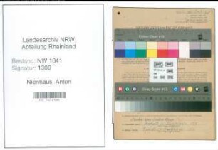 Entnazifizierung Anton Nienhaus , geb. 14.09.1898 (Pantoffelmacher)