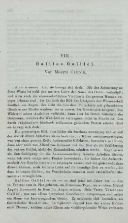VIII. Galileo Galilei.