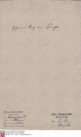 Springer, Johann Christoph Erich v., Geheimrat in Rinteln
