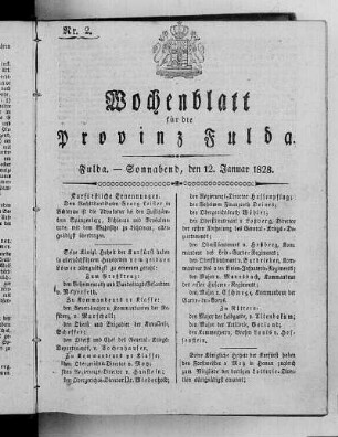 Nr. 2, Ausgabe vom 12. Januar 1828