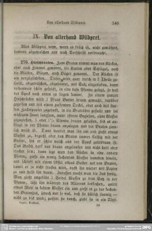 IX. Von allerhand Wildpret