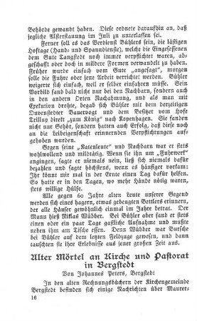 Alter Mörtel an Kirche und Pastorat in Bergstedt