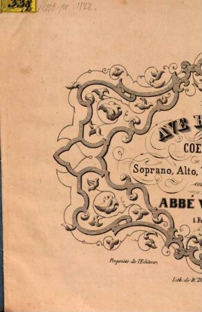 Ave Regina coelorum : für Soprano, Alto, Tenore u. Basso comp.