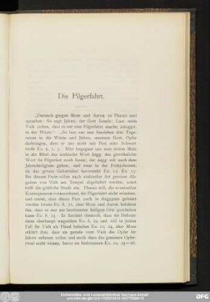 Die Pilgerfahrt.