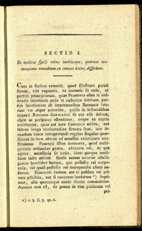 Sectio I. - Sectio II.
