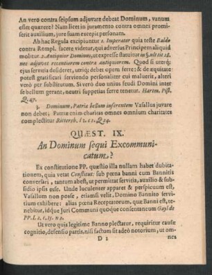 Quaest. IX. An Dominum sequi Excommunicatum?