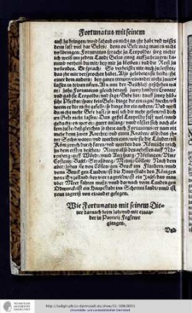 Wie Fortunatus mit seinem Diener darnach heim zoh vnd mit einander in Patricij Fegfewer giengen. (Bl. 24 verso - 26 verso)