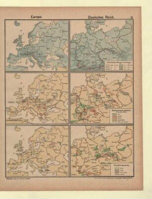 Europa (Jährliche Regenmenge, Bodenerzeugnisse, Textilindustrie)