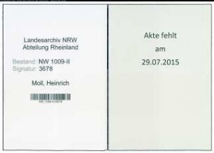 Entnazifizierung Heinrich Moll , geb. 14.08.1899 (Kaufmann)