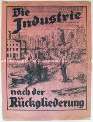 Illustriertes Propagandaflugblatt zur Saar-Abstimmung für die Beibehaltung des Status Quo