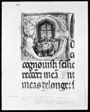 Psalterium — Initiale D mit dem Abendmahl