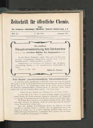 Heft IX. 15. Mai 1908. XIV. Jahrgang.