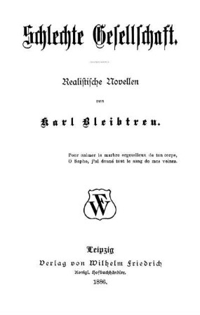 Schlechte Gesellschaft : Realistische Novellen