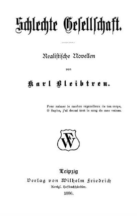 Schlechte Gesellschaft : Realistische Novellen