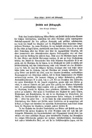 Politik und Pädagogik
