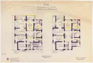 Umbau eines Landhauses Monatskonkurrenz Februar 1933: Grundriss Erdgeschoss, Obergeschoss 1:100; Maßstabsleiste