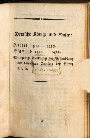 Historischer Calender. 1798