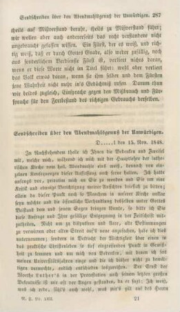 287-311 Sendschreiben über den Abendmahlsgenuß der Unwürdigen