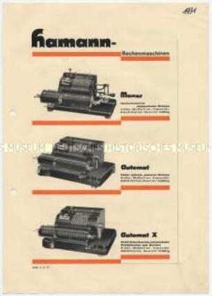 Die elektrische Rechenmaschine Hamann Vollautomat