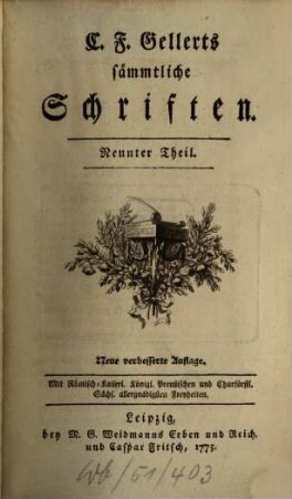 C. F. Gellerts sämmtliche Schriften. 9