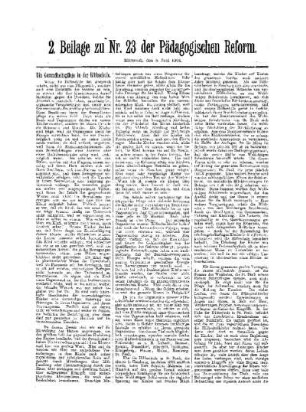 Die Gesundheitspflege in der Hilfsschule : 2. Beilage zu Nr. 23 der Pädagogischen Reform