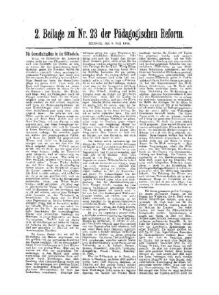 Die Gesundheitspflege in der Hilfsschule : 2. Beilage zu Nr. 23 der Pädagogischen Reform