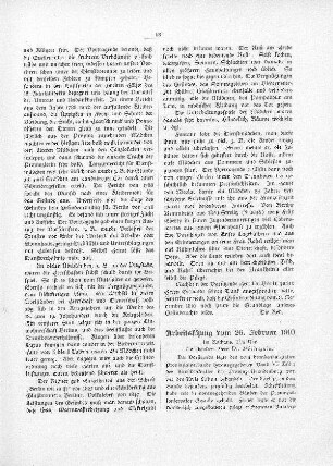 Arbeitssitzung vom 26. Februar 1910