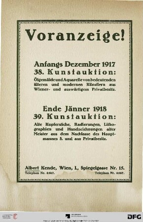 Voranzeige!