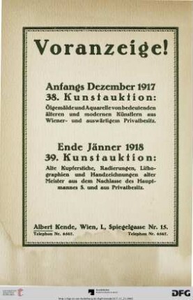 Voranzeige!