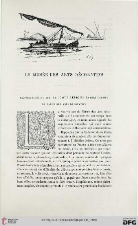 2. Pér. 27.1883: Le Musée des arts décoratifs : exposition de MM. le comte Lepice et James Tissot; le Salon des arts décoratifs