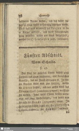 Fünfter Abschnitt. Vom Schalle
