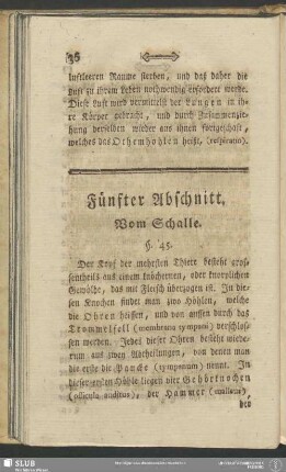 Fünfter Abschnitt. Vom Schalle