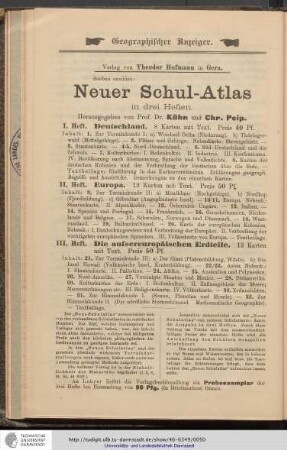 Neuer Schul-Atlas