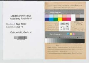 Entnazifizierung Gertrud Ostrowitzki, geb. 01.04.1908 (Lehrerin)