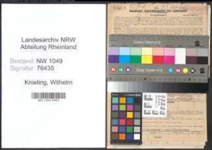 Entnazifizierung Wilhelm Knieling , geb. 03.07.1893 (Ingenieur)