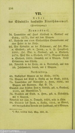 Ueber das Schultzische Lausitzische Alterthümerwerk : (Fortsetzung)