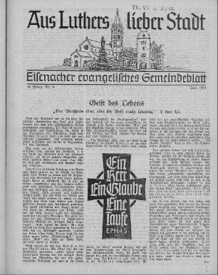 Eisenacher evangelisches Gemeindeblatt : Juni 1939
