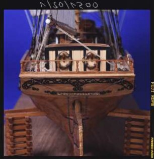 Vollmodell der norwegische Brigantine "Leon", 1880, Maßstab 1:50, Detailansicht