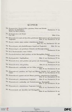 Kupfer (Nr. 910-927)