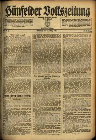 Ausgabe vom Mittwoch, den 16. März 1921.
